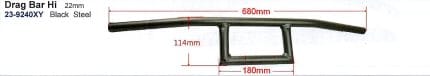 Motorcycle Handlebar Drag Bar Hi Black Steel(22mm)