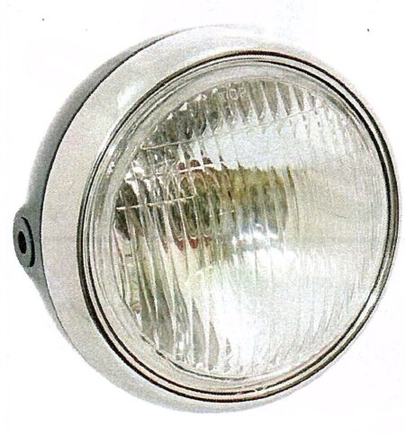 Motorcycle Headlight Universal Small Black/Steel Case (14.5cm)