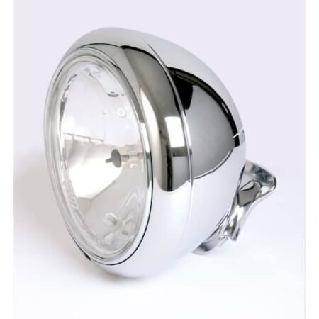 Motorcycle Headlight Custom Bottom Mount (14cm) Chrome